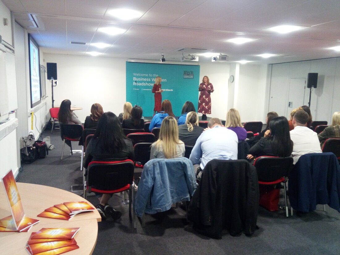 Corporate conference with stage lighting