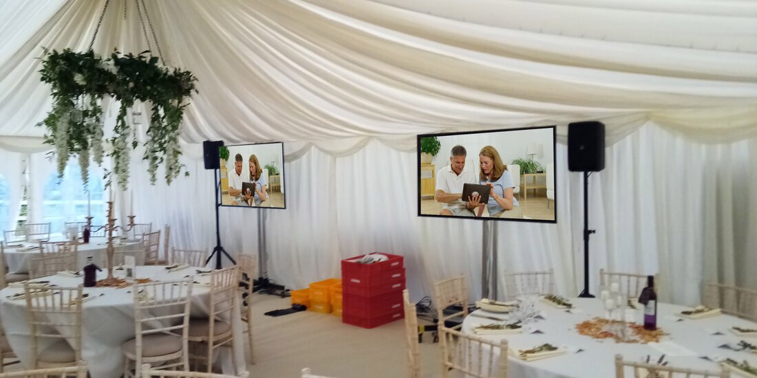 Large modular LED video wall on stage